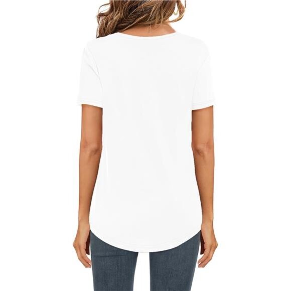 Women's V-Neck T-Shirts – Summer Cotton Tops with Short and Long Sleeves - Picture 4 of 7